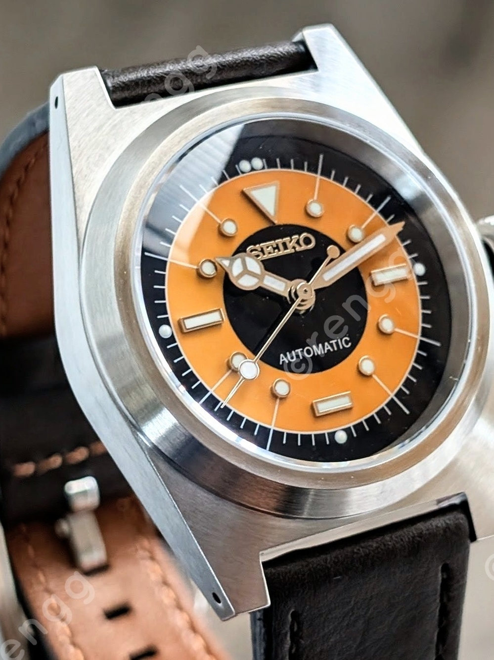 38mm DressWatch Seiko TMI VH31 "The Eye" Mod Watch Smooth Sweep Second Sapphire - Picture 4 of 12